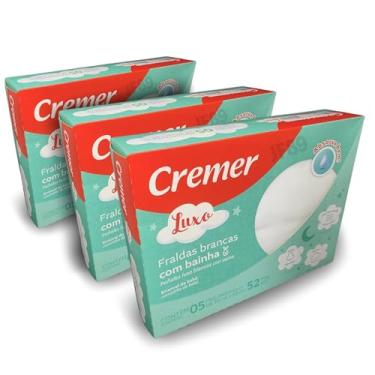 Imagem de Fralda de Pano Com Bainha Dupla Camada Cremer Luxo 15 Unidades (3 Pacotes com 5 Unidades)