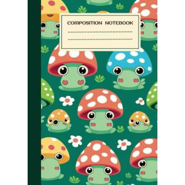 Imagem de Caderno de composição Kawaii Frog: 100 páginas pautadas largas para escola e trabalho | Design de capa de sapo fofo para estudantes e profissionais