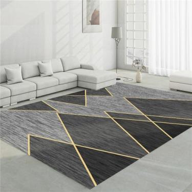 Imagem de Tapete de veludo para sala de estar, estilo geométrico, com estampa geométrica, para cabeceira do quarto, 4,1400MM x 2000MM