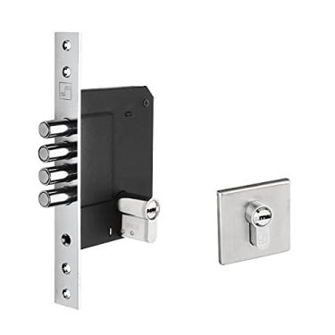 Imagem de Fortezza Trava auxiliar conjunto de Alta Segurança, Euro cilindro 70mm, Roseta quadrada escovada, F-1J, Prata