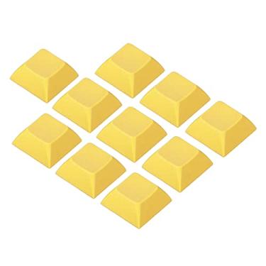 Imagem de PATIKIL Teclas em branco 1U, pacote com 10 acessórios de substituição de teclado PBT universal para teclado mecânico MX, amarelo