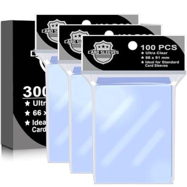 Imagem de 300 peças de mangas transparentes para cartas, tamanho padrão 61 x 99 mm para beisebol, futebol, MTG, tugioh, cartas esportivas, jogo de cartas Super Digimon