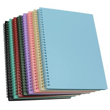 Imagem de Caderno em espiral, 8 peças de capa dura de plástico grosso B5 7 mm pautado pela faculdade 8 cores 80 folhas - 160 páginas diários para estudo, trabalho, viagens e notas (B5, 8 peças 8 cores)