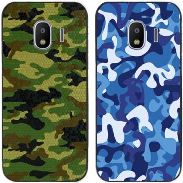 Imagem de 2 peças camuflagem impressa TPU gel silicone capa de telefone traseira para Samsung Galaxy todas as séries (Galaxy J2 Pro 2018)