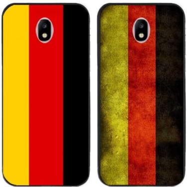 Imagem de 2 peças retrô bandeira da Alemanha Deutschland impressa TPU gel silicone capa de telefone traseira para Samsung Galaxy todas as séries (Galaxy J3 Pro 2017 J330)