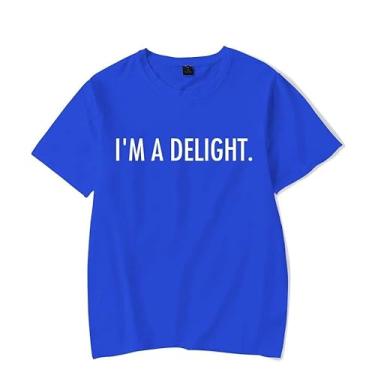 Imagem de Camiseta sarcástica I'm A Delight Camiseta estampada unissex engraçada camiseta com citação humor seco presente atitude camiseta presente para ela, Azul, 5G
