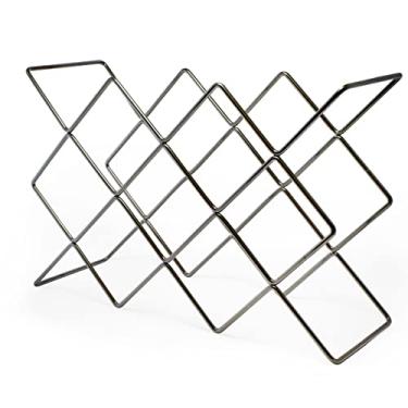 Imagem de Mango Steam Elegante suporte de 10 garrafas de vinho para armazenamento de bancada e geladeira - cinza prateado metálico