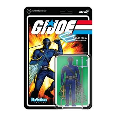 Imagem de Super7 G.I. Joe Snake Eyes (gladiador de combate) – Boneco G.I. Joe de 9,5 cm com acessórios clássicos de desenhos animados colecionáveis e brinquedos retrô