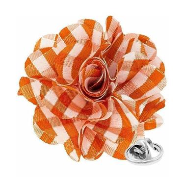 Imagem de Vittorio Vico Broche de lapela de flor xadrez formal masculino premium - Boutonniere para homens, broche de flor, 2.5" (6.36CM), Poliéster, Não aplicável