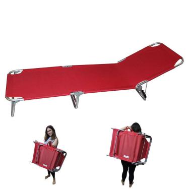 Imagem de Cadeira Espreguiçadeira Reclinavel 3 Posiçoes Dobravel Quintal Jardim Praia Lazer Descanso