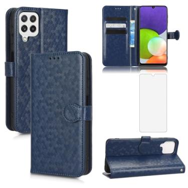 Imagem de Asuwish Capa de celular para Samsung Galaxy A22 4G 6,4 polegadas carteira celular com protetor de tela de vidro temperado cordão flip suporte para cartão de crédito slot suporte M32 M22 F22 A 22 22A