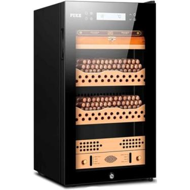 Imagem de Umidor de charuto 90L Compressor inteligente de temperatura e umidade constante, estrutura de madeira de cedro, tanque de água de grande capacidade