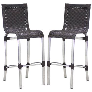 Imagem de 2 Banquetas Alta Haiti em Alumínio para Cozinha Bar Edícula