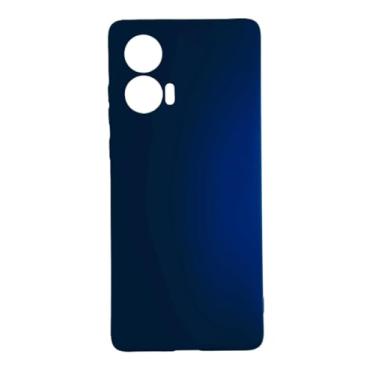 Imagem de Capinha Capa Compativel com Moto Edge 50 Fusion Silicone Macia Aveludada Forro Interno Azul Marinho