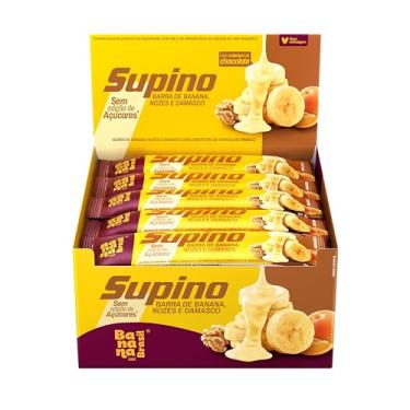 Imagem de Banana Brasil - Barra De Frutas Supino Zero Banana Nozes e Damasco Com Cobertura Chocolate Branco - (com 20 unidades de 24g)