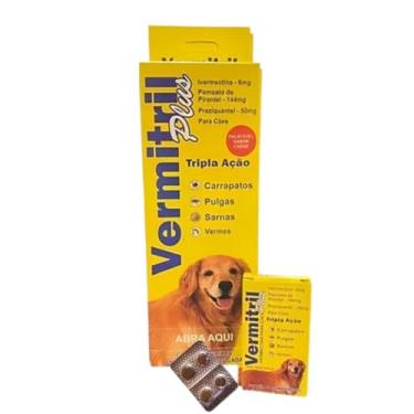 Imagem de Vermitril Plus - Anti Pulgas, Carrapatos, Vermes E Sarnas 48 Comprimidos 30kg