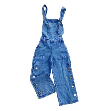 Imagem de Macacão jeans jardineira wid led infantil menina