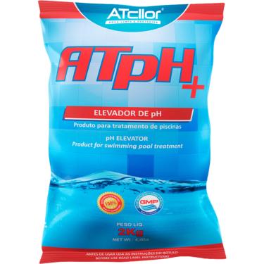 Imagem de AtCllor, Elevador de PH para piscina, Aumenta o Ph da água, ATpH+, Barrilha, Pó, 2 Kg, Vermelho