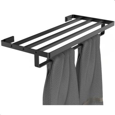 Imagem de UNIDAS STORE, Porta Toalhas de Banho Duplo Toalheiro Hotel Preto U.Empire