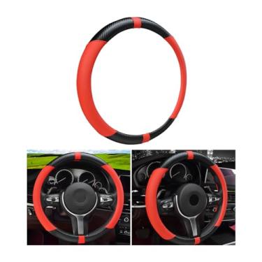 Imagem de Osilly Capa de volante de carro de 38 cm, estilo esportivo, antiderrapante, respirável, macio, tamanho padrão, protetor automotivo para volante, decoração de interiores de veículos para homens e