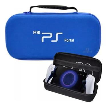 Imagem de Case Bag Bolsa de Viagem Estojo de Transporte Proteção Compatível com Ps Portal Remote Player Ps5 (Azul)