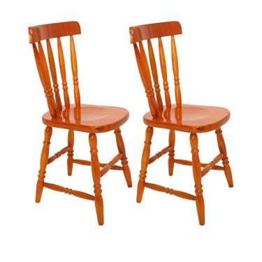 Imagem de Kit com 2 Cadeiras Piratini em Madeira Maciça Colonial 150 - Mel