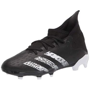 Imagem de adidas Predador de chão firme para meninos .3, Preto/branco/preto, 11 Little Kid