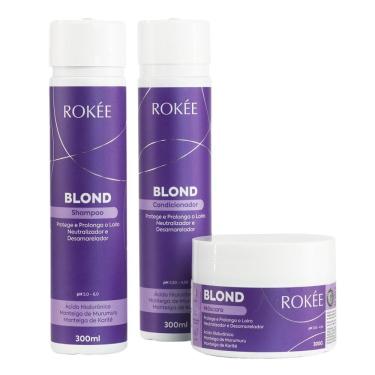 Imagem de Kit Shampoo + Condicionador 300ml + Máscara 300g ROKÉE Blond