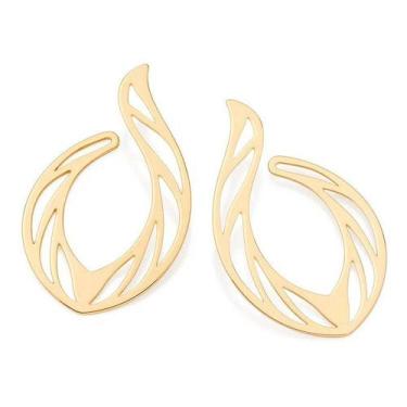 Imagem de Brincos banhado ouro 3x 24k 18k e 22k femininos grandes maxi gota romm