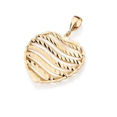Imagem de Pingente  banhado ouro 3x 24k 18k e 22k  feminino coração diamantado v