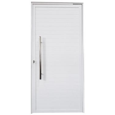 Imagem de Porta de Alumínio Pivotante Branco Com Puxador Linha 25 - DC, Esquerda