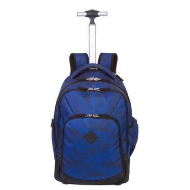 Imagem de Mochila Carrinho Rodinhas Grande Rolling Crinkle Sestini, Azul preto, 