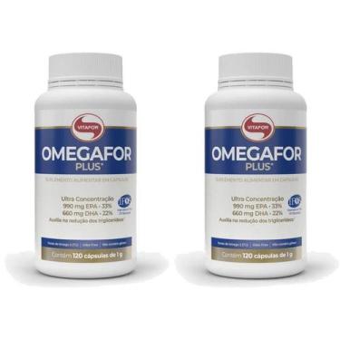 Imagem de Kit 2un Omega For Plus 120 Caps 1000mg Original - VITAFOR