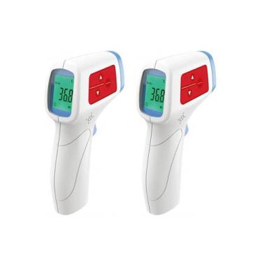 Imagem de Kit 2 Termômetro Digital Clínico Infravermelho Sem Contato Superfície 