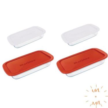 Imagem de Jogo 4 Travessa Retangular ( 1,6L - 2,9L) Vidro Temperado - NADIR FIGU