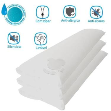 Imagem de Kit 03 Capas Protetoras Impermeáveis para Travesseiro de Corpo 40x130c