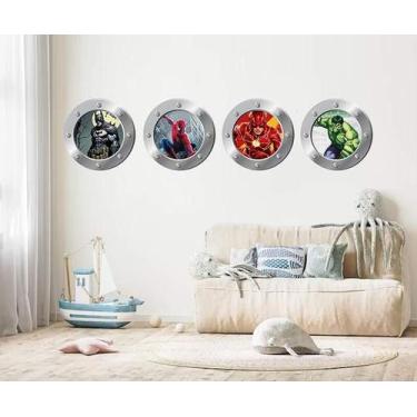 Imagem de Adesivo De Parede Escotilha Super Heróis - Lojinha Da Luc Adesivos