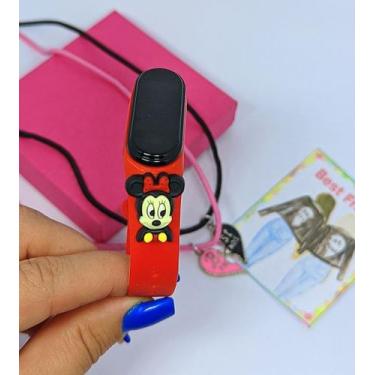 Imagem de Kit Relógio Infantil Digital Led Silicone 3D Disney Anime Hulk Sereia 