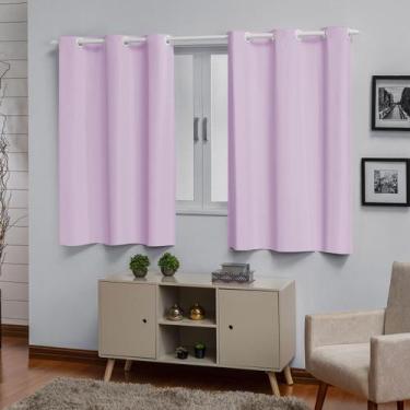 Imagem de Cortina Menina 2,20 X 1,30 Quarto Infantil Blackout Rosa PVC - Casa Im