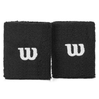 Imagem de Munhequeira Wilson Unissex Algodão Fitness 2un - Par Preto