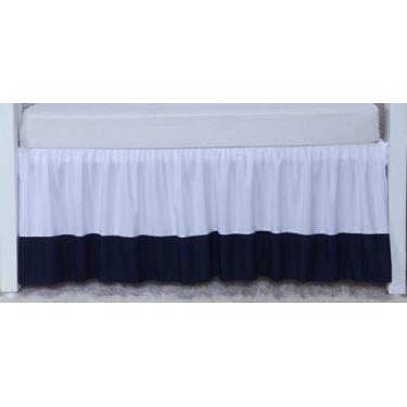 Imagem de Saia De Berço Poliéster Para 2 Lados Americano Preto/Branco - Lika Bab