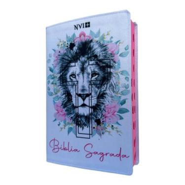 Imagem de Bíblia NVI Leão branco floral Evangélica - nova versao internacional g
