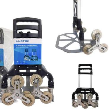 Imagem de Carrinho Dobrável Multifuncional Carga Suporta 70kg Alumínio - Luatek,