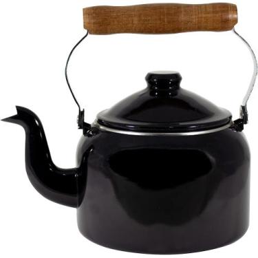 Imagem de Chaleira Tradicional 16 Esmaltada 1800 ml Ewel - Linha Mãe Agata, Pret