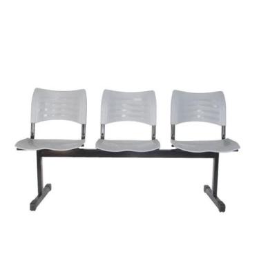 Imagem de Cadeira Longarina Iso Turim 3 Lugares Cinza - PopMov