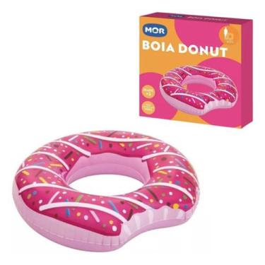 Imagem de Boia Inflável P/ Piscina Donut Rosquinha Verão Mor Até 90kg, Rosa