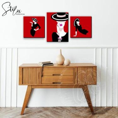 Imagem de Quadros Para Salão de Beleza e Estética - Stelix, 1 Placa 29x20 + 2 Pl