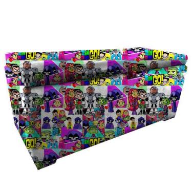 Imagem de Bau puff organizador porta treco brinquedos sapatos infantil multiuso 