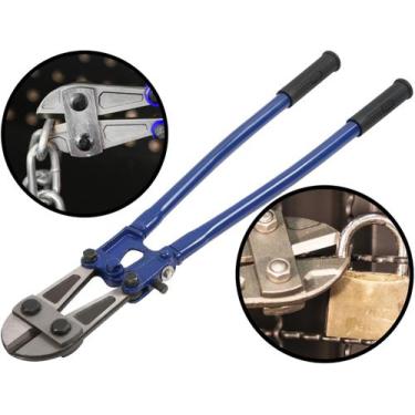 Imagem de Tesoura Para Cortar Vergalhão Arames Cabos Parafusos Aço Polido Cabo E