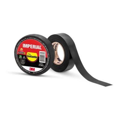 Imagem de Kit 10RL Fita Isolante 3m Imperial 18mm X 5 Metros Preta Uso Geral